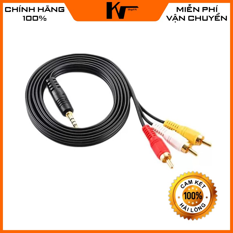 Dây AV 1 đầu 3.5 ra 3 đầu AV hoa sen kết nối hình ảnh - âm thanh