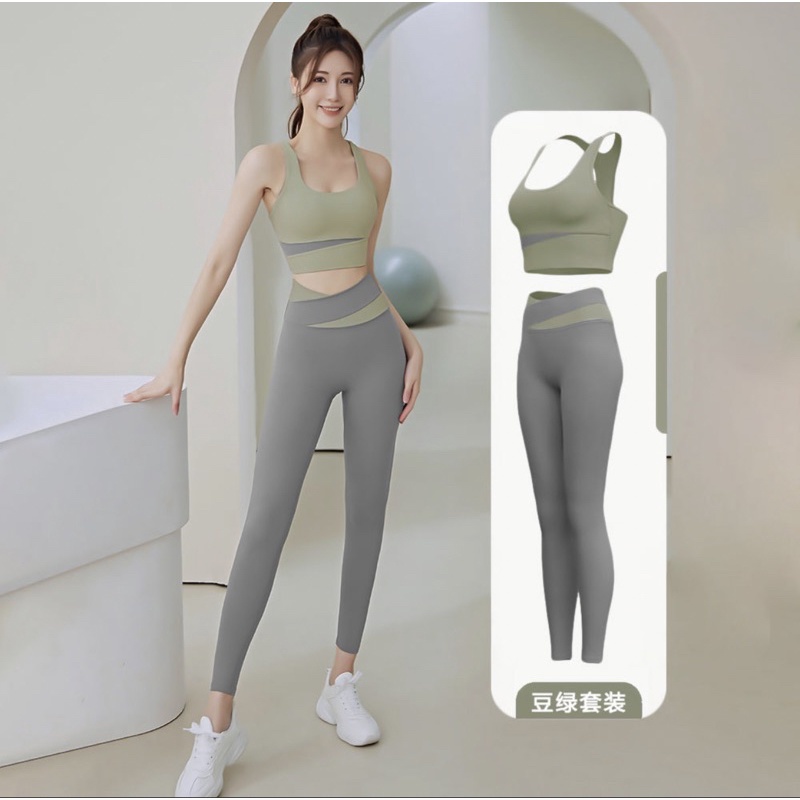 Bộ tập gym,yoga thể thao nữ ba lỗ vạt chéo viền eo
