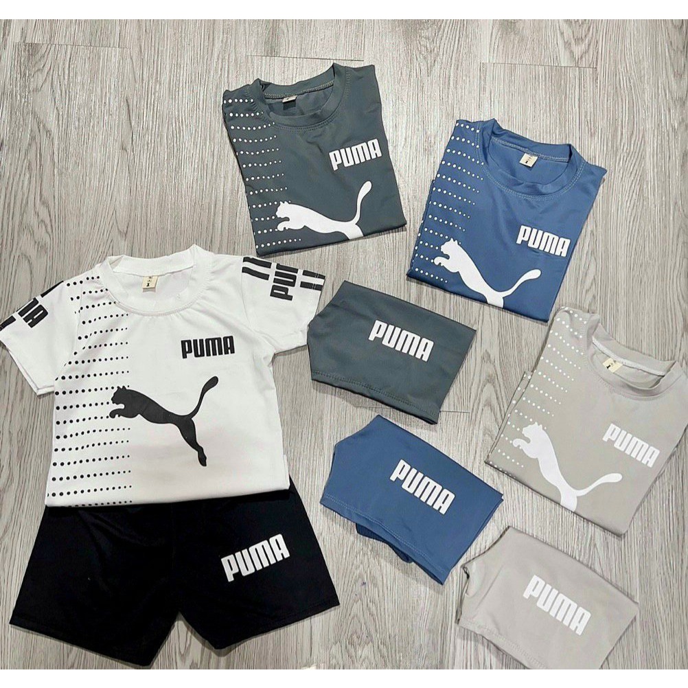 Bộ thể thao bé trai đồ thể thao bé trai puma chấm bi Chất liệu co giãn cho bé từ 8_26kg VYVY kids