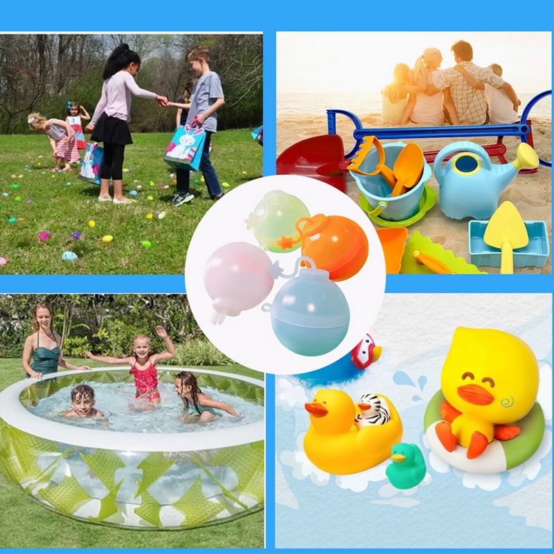 Set 6 Bong Bóng Nước Silicone Nhiều Màu Có Thể Tái Sử Dụng water balloon