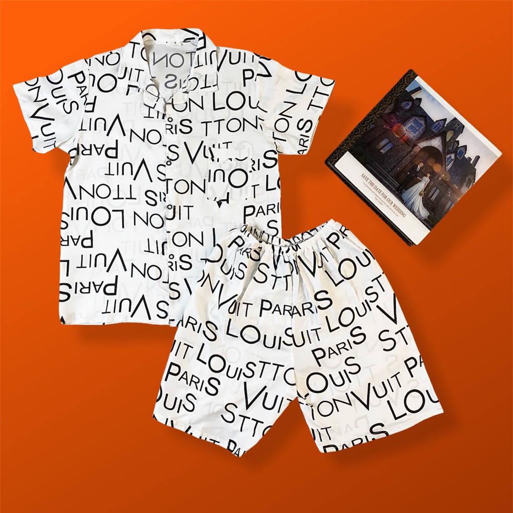 💚ĐẸP XUẤT SĂC HOT TREND 💚 Bộ Quần Áo Pizama LOUIS Nam Nữ Chất Liệu Kate Thái Cực