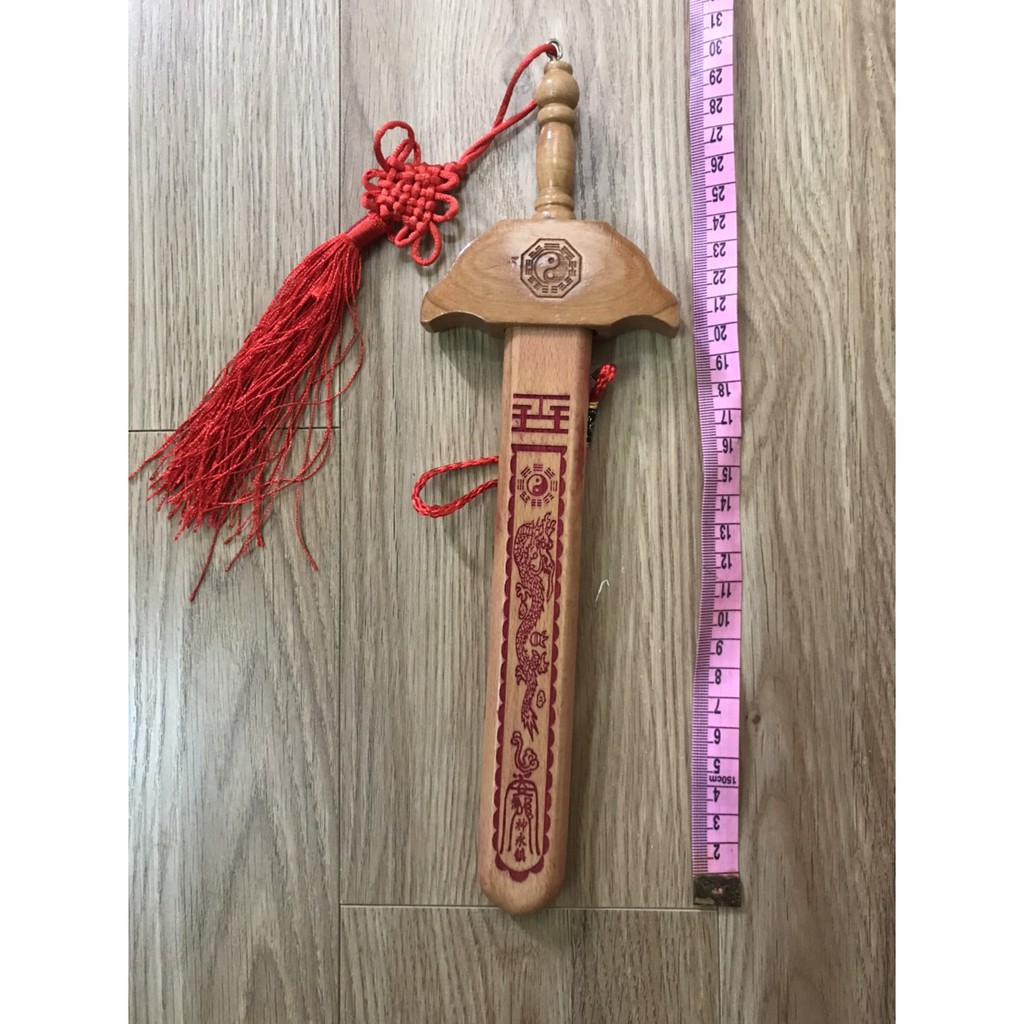 kiếm gỗ đào thất tinh 28cm - vật phẩm phong thủy