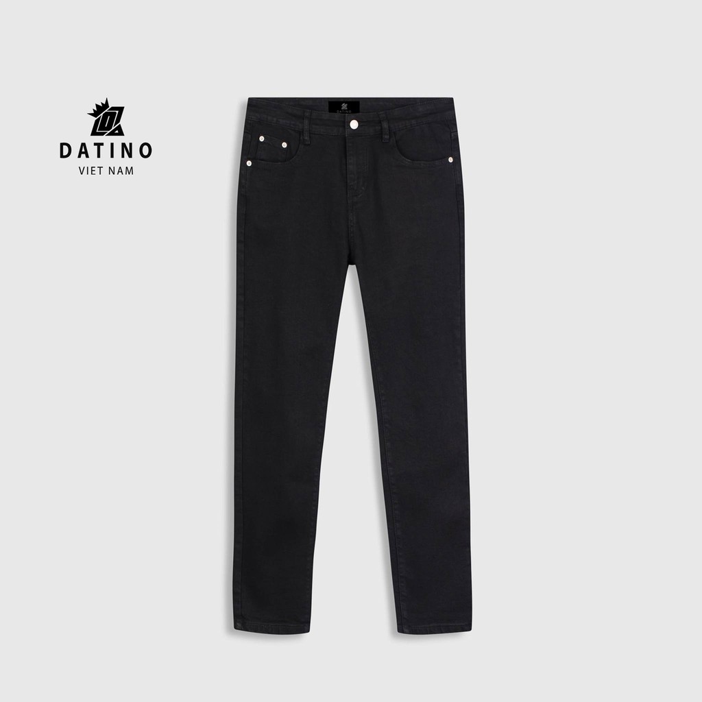 Quần Jeans Nam Streetwear DATINO Cao Cấp chất Denim màu Đen vải dày dặn co giãn, bền màu. | BigBuy360 - bigbuy360.vn