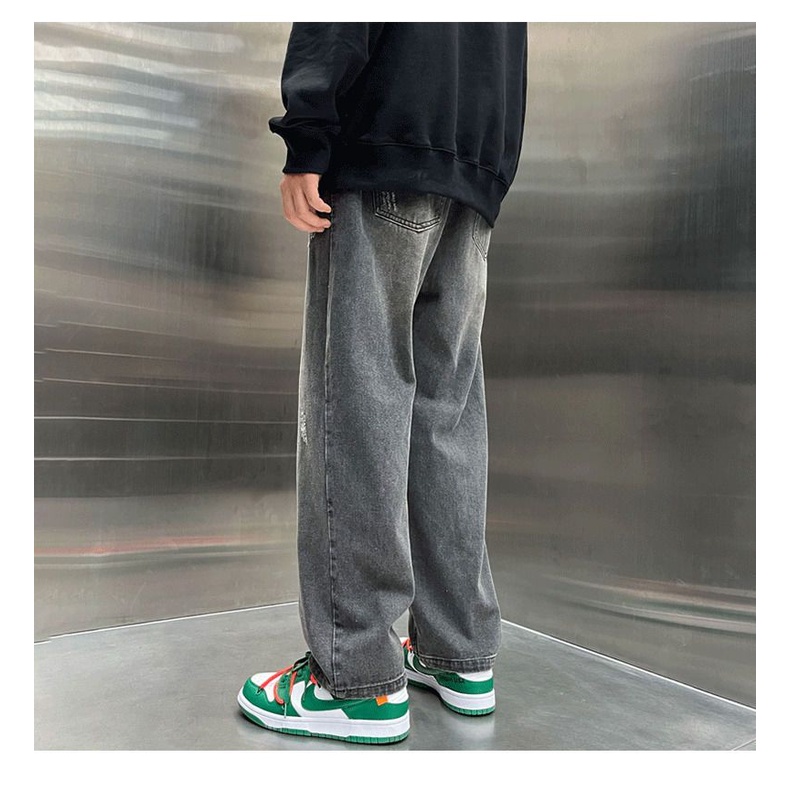 Quần Jean Dài Ống Rộng Thời Trang Thu Đông Cá Tính Cho Nam
