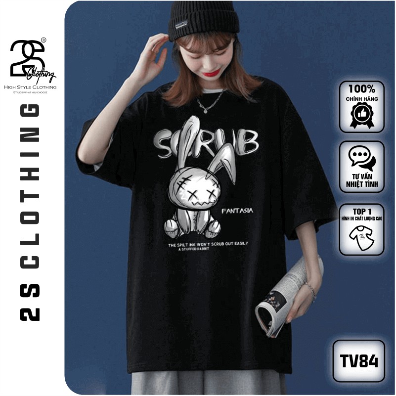 Áo Thun Nữ Phom Rộng 2s Clothing Áo Phông Nữ Đẹp Thời Trang Form Rộng Style Ulzzang Giá Rẻ In Hình Thỏ Rabbit TV84 | BigBuy360 - bigbuy360.vn