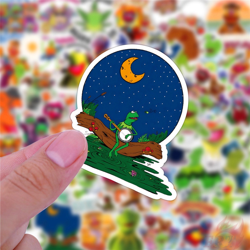 ❉ Miếng Dán Trang Trí Hình Chú Ếch 01 Kermit the Frog ❉ Bộ 50 Miếng Dán Trang Trí Vali Laptop Ván Trượt DIY Thời Trang