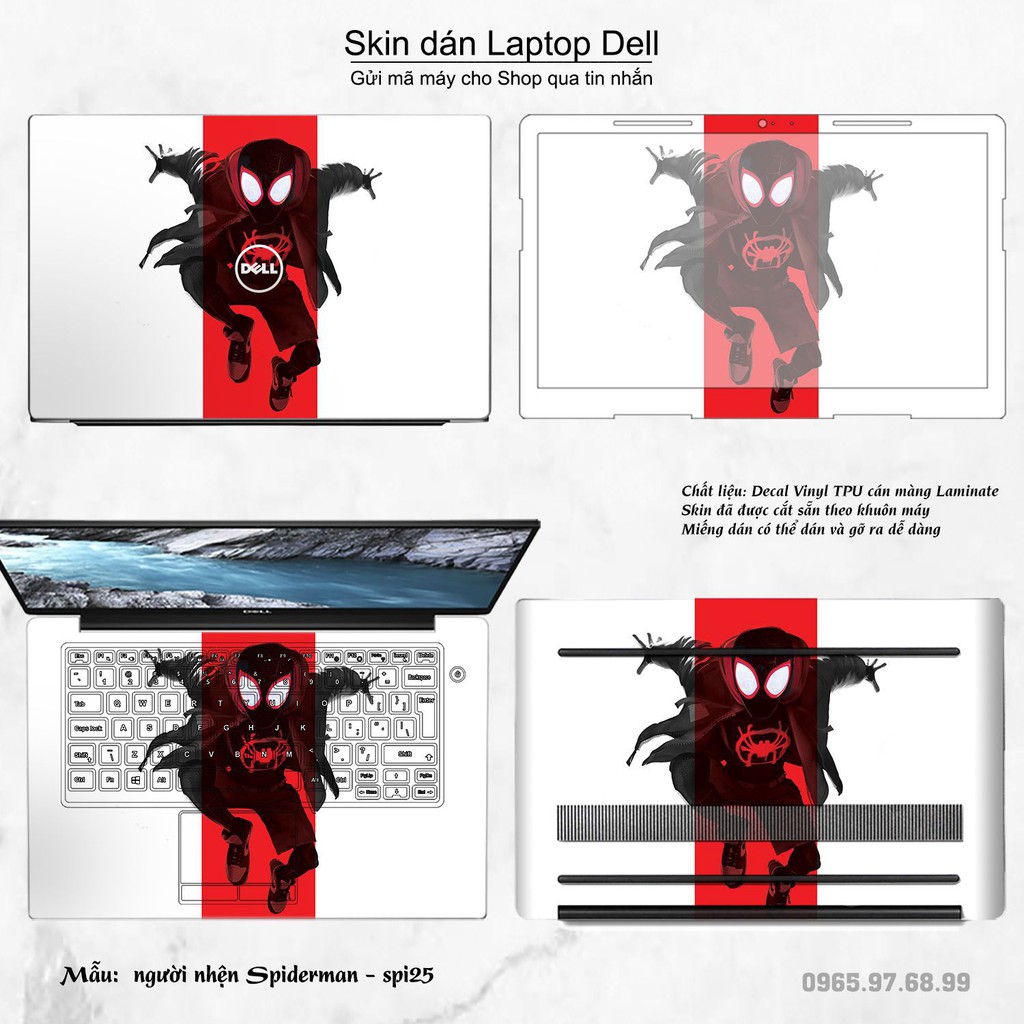 Skin dán Laptop Dell in hình người nhện Spiderman nhiều mẫu 2 (inbox mã máy cho Shop)