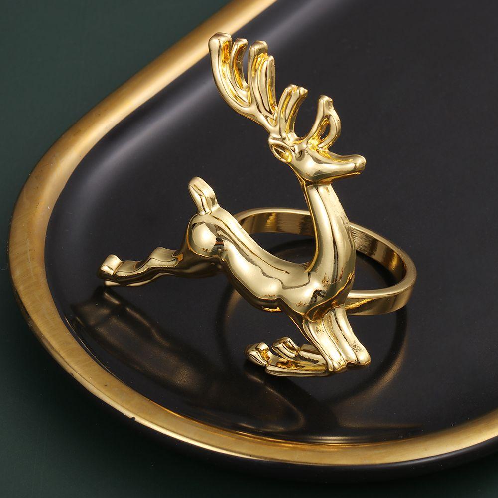 WTTLE Vòng Giữ Khăn Ăn Bằng Kim Loại DIY Hình Tuần Lộc Giáng Sinh