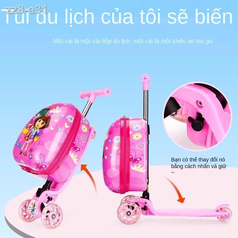 [Mới nhất ]Xe đẩy Scooter trẻ em chơi ngoài trời cho nam và hành lý nữ phổ quát Hộp đăng ký hình tròn đựng hoạt