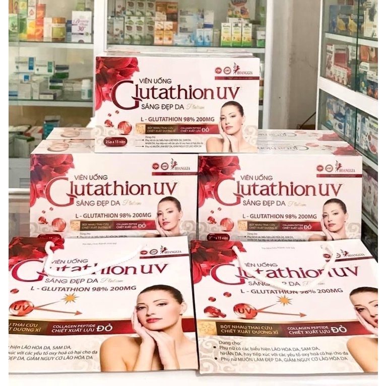 Viên uống GLUTATHION UV SÁNG ĐẸP DA, làm chậm quá trình Lão Hoá Da, Hỗ Trợ Giảm Nhăn da, Sạm da, Mịn da