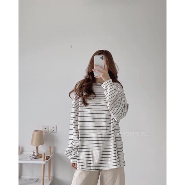 Áo Thun Kẻ Oversize (Áo Thun Unisex Form Rộng) | BigBuy360 - bigbuy360.vn