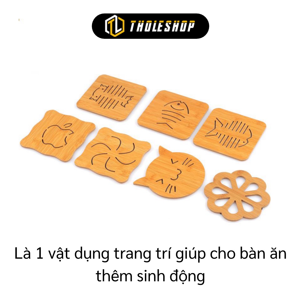 Đế Lót Ly - Rế Lót Ly, Chén Bằng Gỗ Dày Nhiều Hoạ Tiết, Cách Nhiệt Tốt 5723