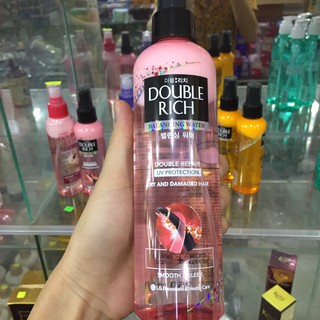 DOUBLE RICH xịt dưỡng chăm sóc tóc hư tổn 250ml HỒNG mẫu mới