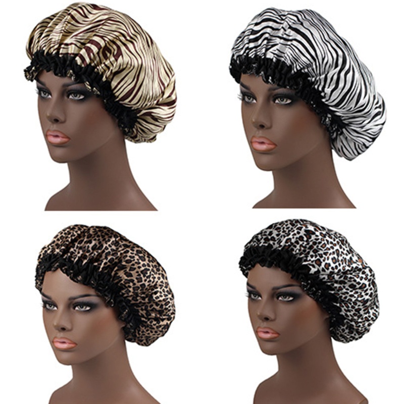 Mũ Turban Trùm Đầu Khi Ngủ Họa Tiết Da Báo / Ngựa Vằn Hợp Thời Trang