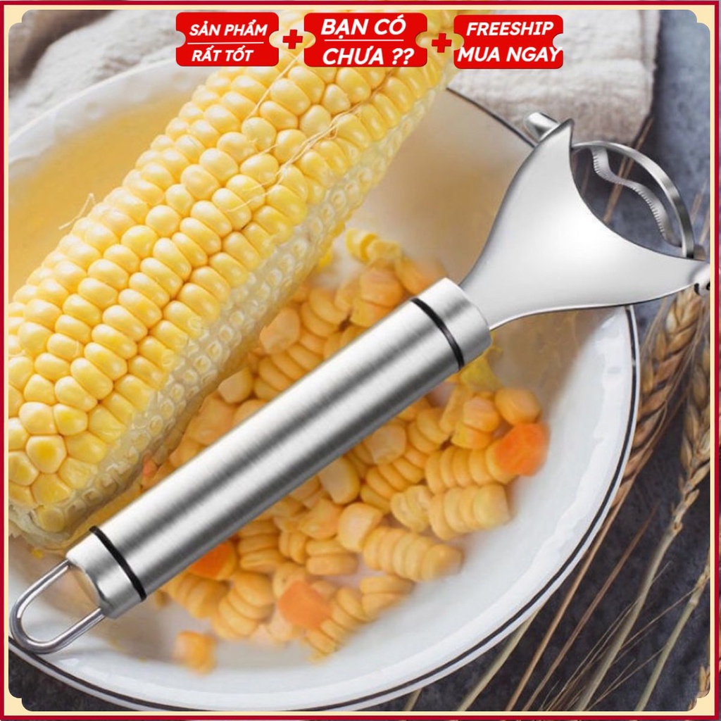 Dụng cụ nạo ngô bằng thép không gỉ 304- Dụng cụ tách hạt bắp đa năng dài 180mm #tách_hạt