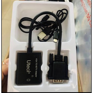 Cáp chuyển đổi VGA sang HDMI Có Audio Uteck BH 12 tháng - Bộ chuyển đổi Vga to HDMI Hàng NK BH 6 Tháng VNET