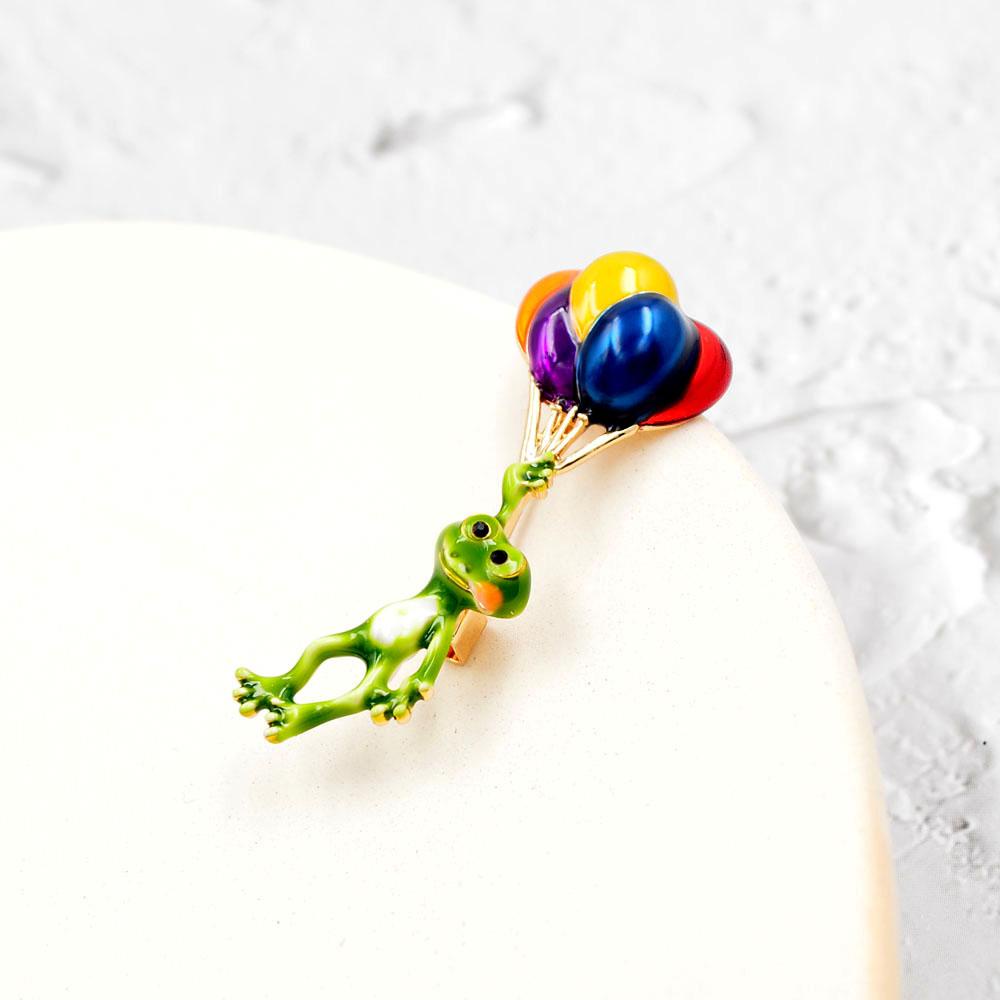 Ghim Cài Áo Hình Ếch Và Bong Bóng VANES1 Thời Trang