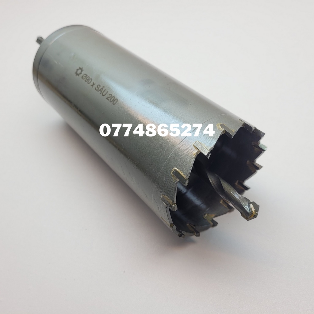 Mũi khoan rút lõi khoét tường gạch Phi 90 x 200 mm không khoan bê tông, không khoan chế búa