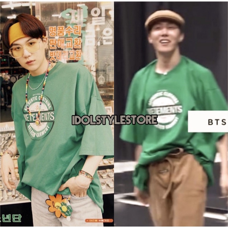 (Quà tặng kèm hình BTS) áo xanh suga bts