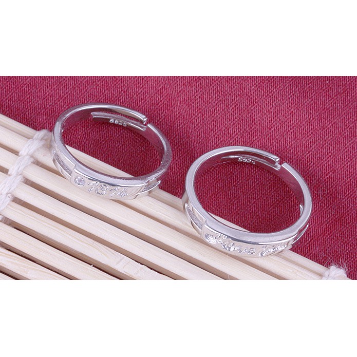 Nhẫn đôi khắc chữ thời trang cao cấp N04