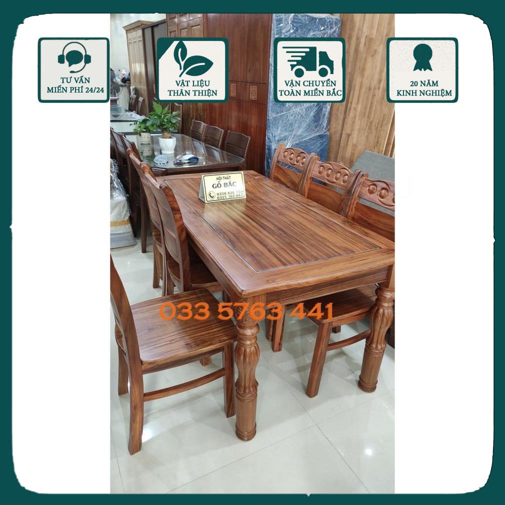 GIÁ GỐC - Bộ bàn ghế ăn gỗ hương xám
