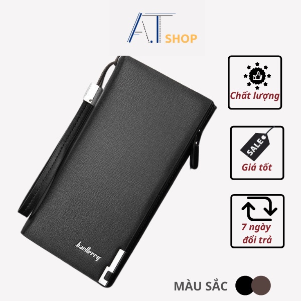 Ví cầm tay nam nữ thời trang cao cấp Baellerry chất da mềm, bền đẹp (1 khóa tặng dây đeo tay)