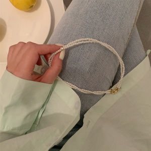 Vòng cổ choker đính ngọc trai giả phong cách Hàn Quốc thời trang sang trọng