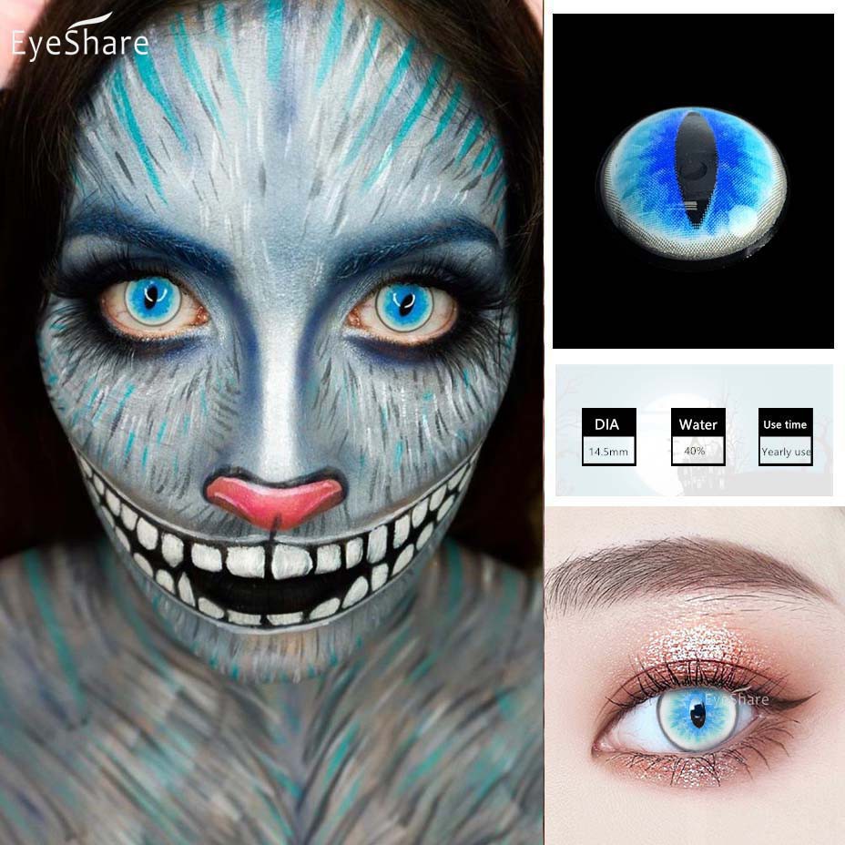 EYESHARE Cặp kính áp tròng hóa trang Halloween hợp thời trang