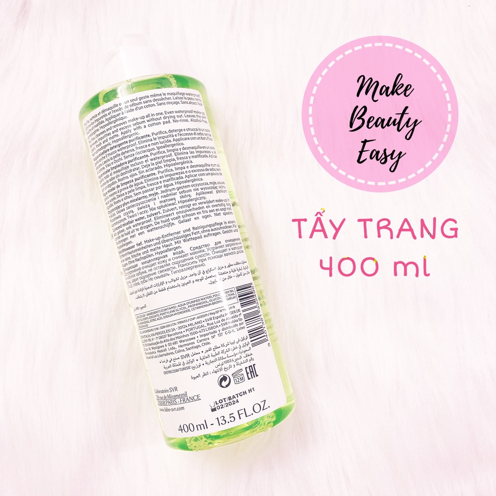 &lt; NỘI ĐỊA PHÁP &gt; Nước tẩy trang SVR Sebiaclear Eau Micellaire 400ml