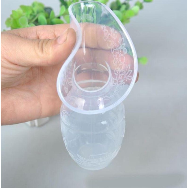 Cốc Hứng Sữa, Hút Sữa Rảnh Tay Silicon 90ml Kèm Nắp