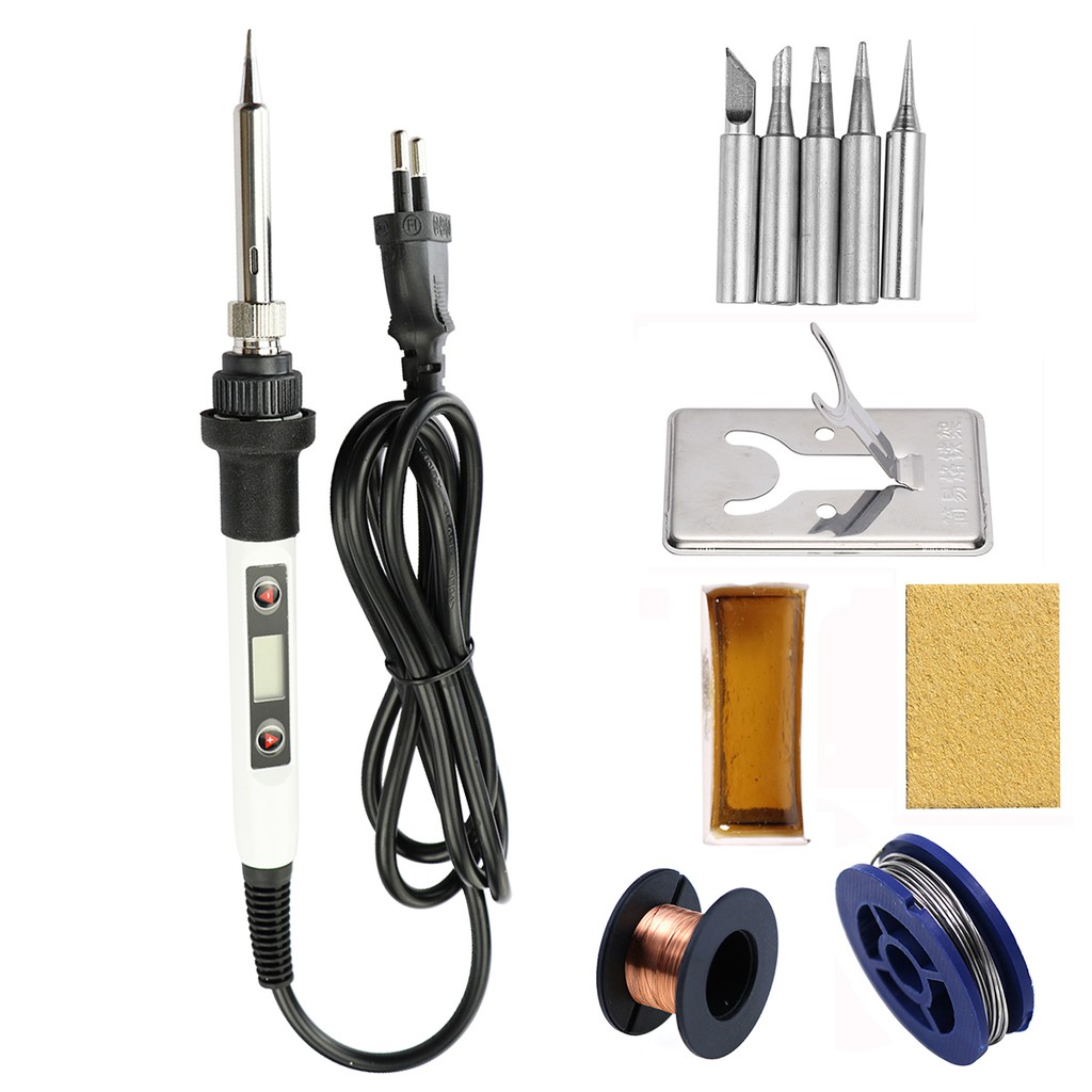 Soldering iron Kit Adjustable Temperature 220V 60W / 80W LCD Electric Solder Rework Iron Station Welding Tools Accessories