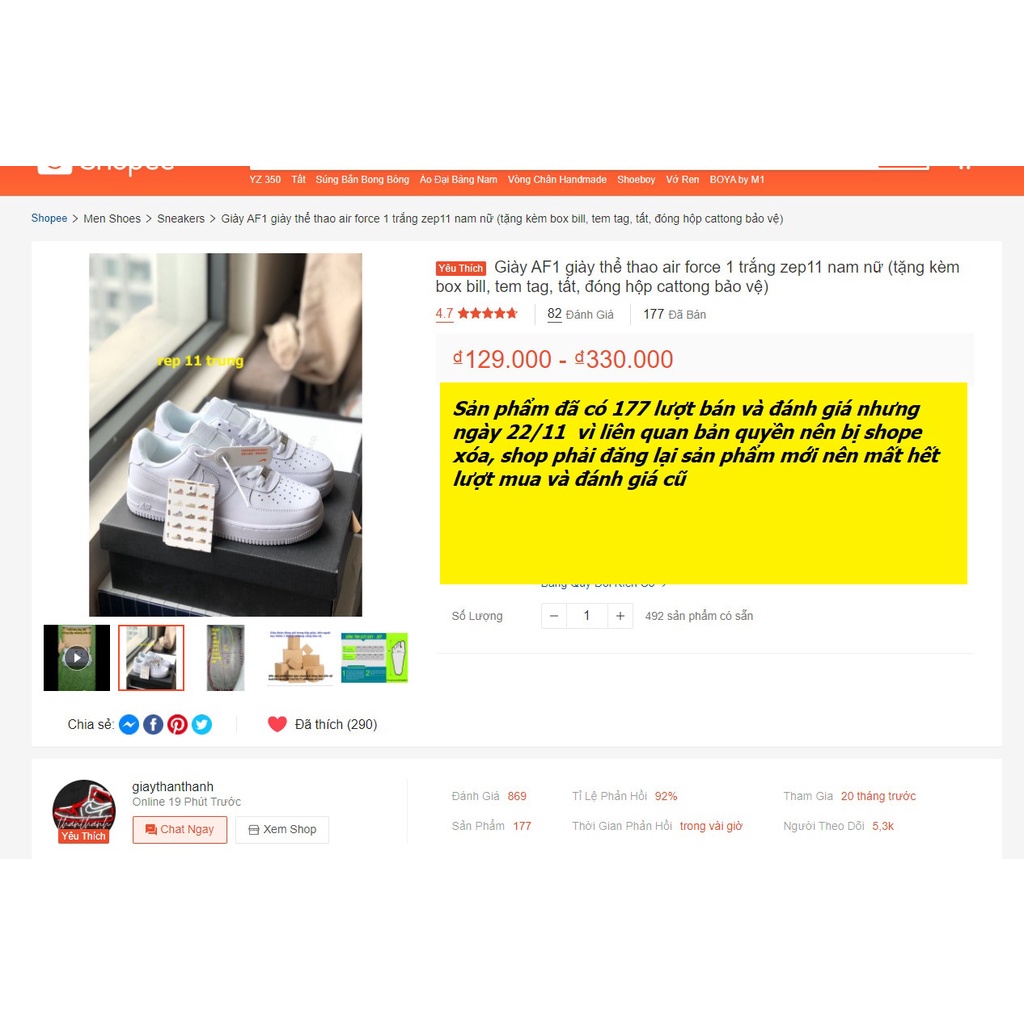 Giày thần thánh A.F. Oăn trắng full cho nam nữ | BigBuy360 - bigbuy360.vn