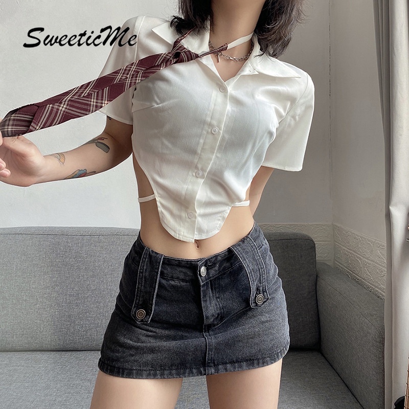 Áo Croptop Tay Ngắn Màu Trơn Dáng Ôm Thời Trang Cho Nữ