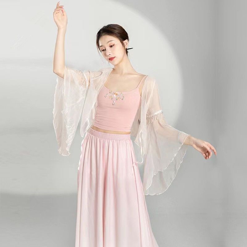 Trang Phục Sườn Xám Biểu Diễn Múa Truyền Thống Trung Hoa Cổ Điển Đính Ngọc Trai Thanh Lịch Cho Nữ