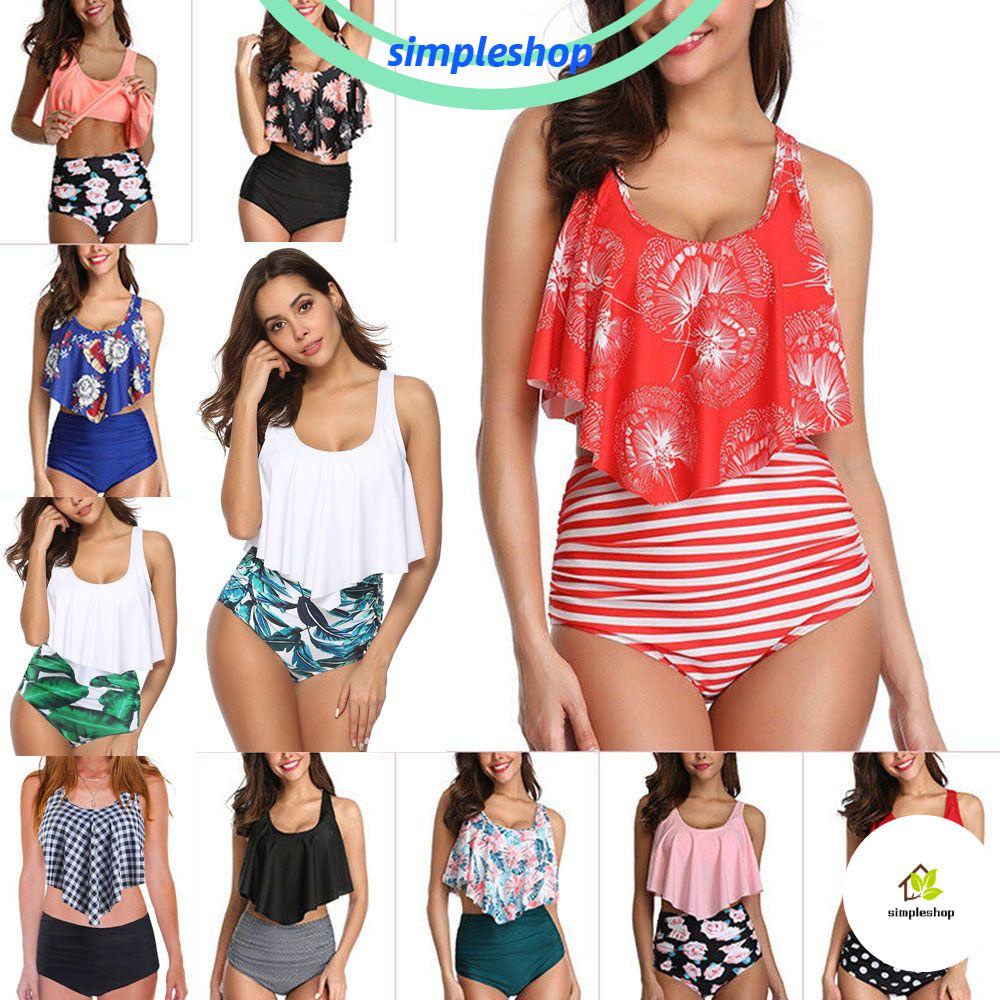 ❀Áo Thun Thiết Kế Đơn Giản Năng Động Thời Trang❀ Bộ Đồ Bơi Bikini Hai Mảnh Lưng Cao Có Đệm Ngực 2021 Cho Nữ | BigBuy360 - bigbuy360.vn