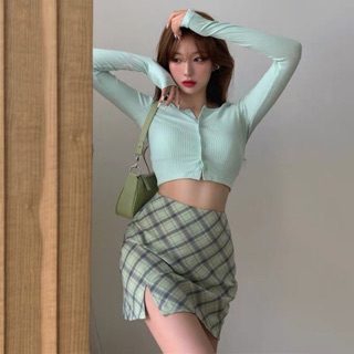 Set Áo len thun tay dài & chân váy ulzzang
