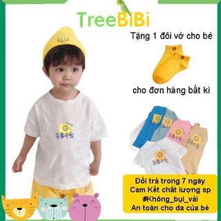 Áo thun bé trai- áo phông bé gái tay ngắn 100% cotton không bụi vải an toàn cho da bé, thấm hút tốt, TreeBiBi shop