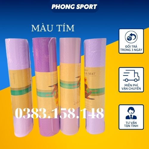 Thảm yoga COMBO BÌNH NƯỚC POWER BAND chống trượt dày 6mm-8mm cao cấp.