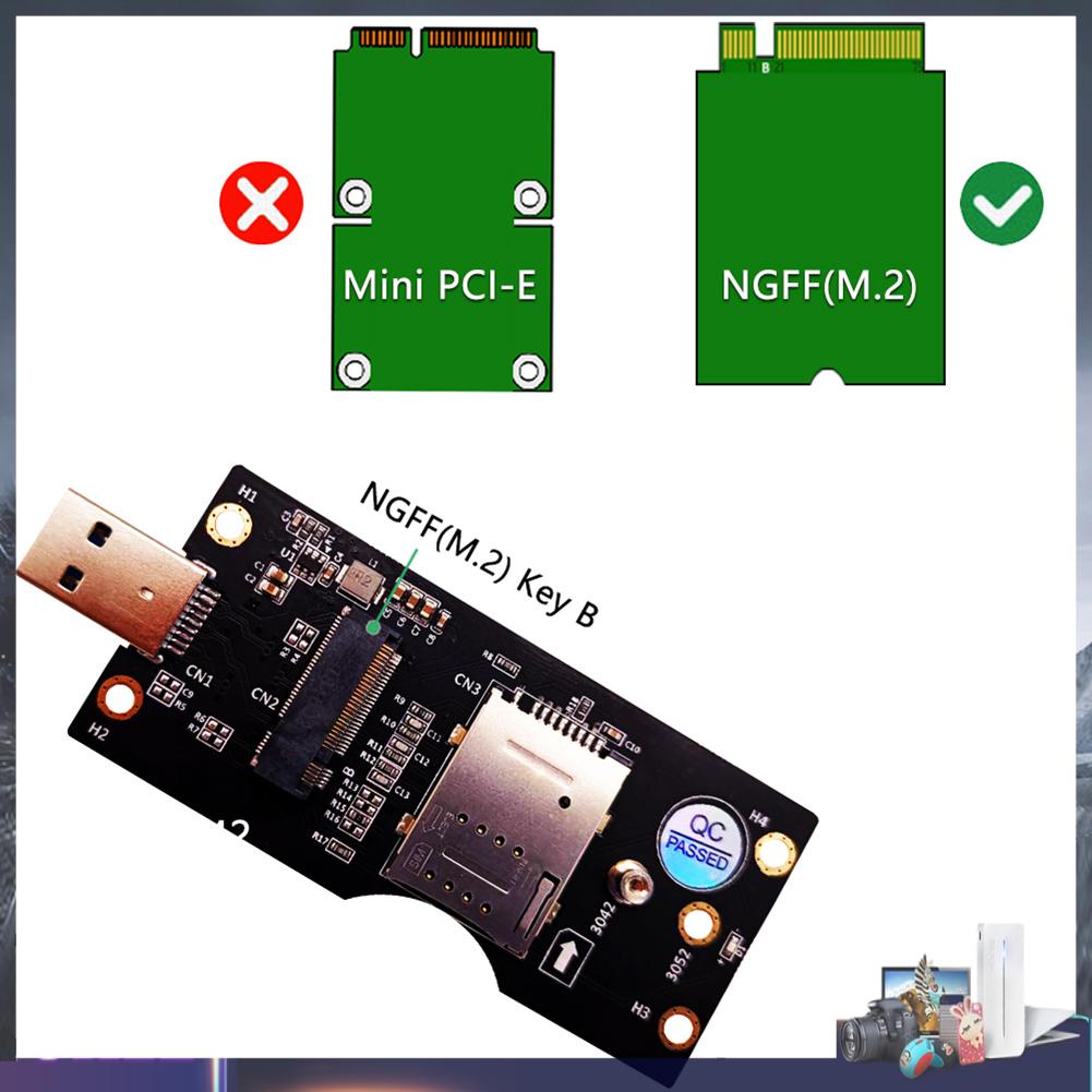 Thẻ mở rộng chuyển đổi NGFF M.2 phím B sang USb 3.0 với khe cắm thẻ nhớ 8 chấu cho 3G/4G/5G
