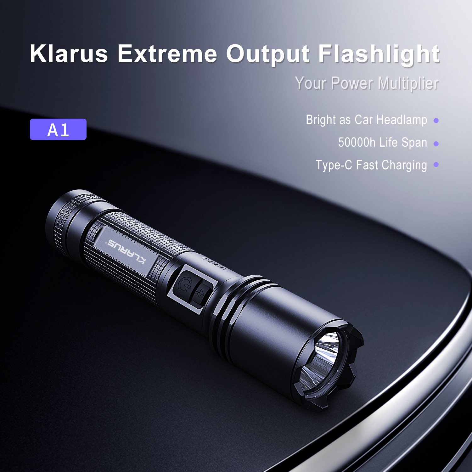 LED Đèn pin siêu sáng C8 đèn pin klarus A1 đèn bin 1100 Lumen Type-C 18650 2600mA | BigBuy360 - bigbuy360.vn