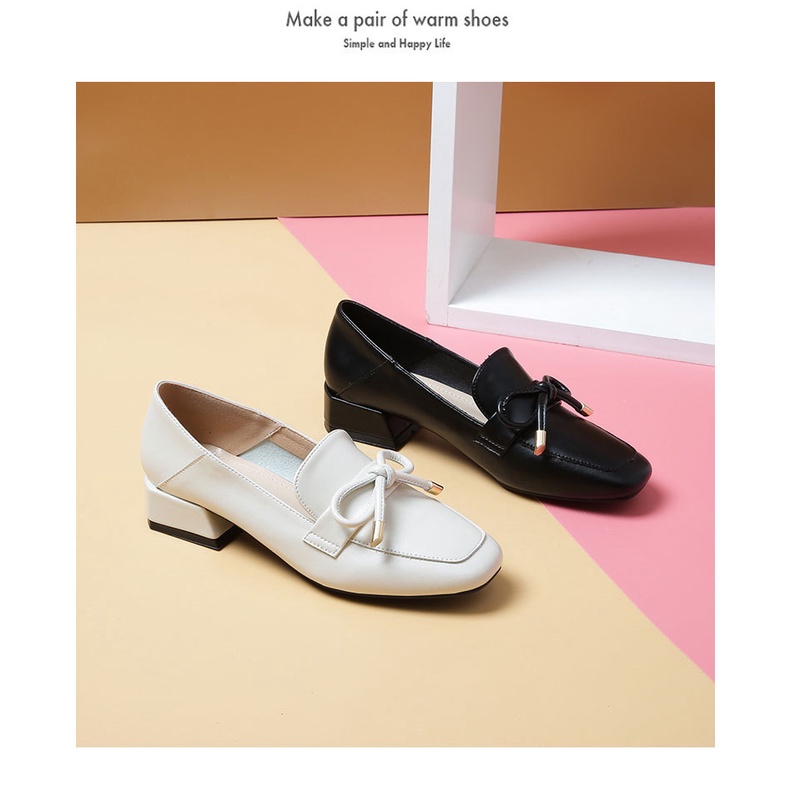 Giày Da Đế Dày Size Lớn 41-43 Phong Cách Anh Quốc Cho Nữ