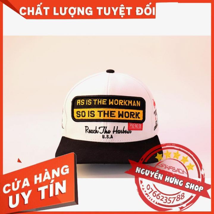 NÓN SNAPBACK MŨ HIPHOP So Is The Word Trắng Kết Đen