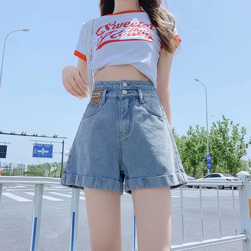 Quần Short Denim Nữ Lưng Cao Thời Trang Hàn Quốc