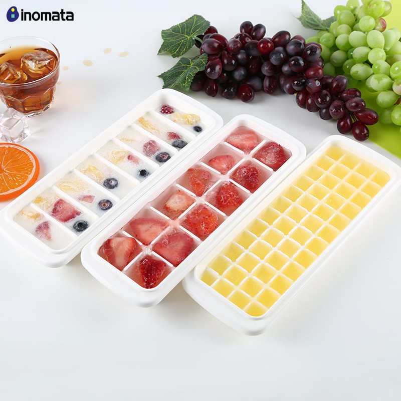 Combo 3 Khay đá có nắp Inomata hàng Nhật (8 viên, 12 viên, 48 viên)