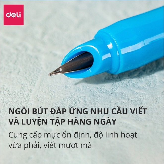 Bút máy Deli nhiều họa tiết đẹp CQ894 / Bút mực luyện chữ đẹp Q894 Deli 894