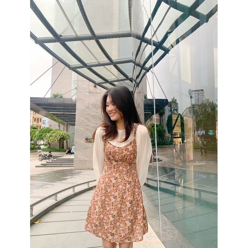 Set Đầm  Hoa thiết kế Mix áo Sơ Mi Ogazan ( Set kèm áo Ogazan) - Made by TeamLu | BigBuy360 - bigbuy360.vn