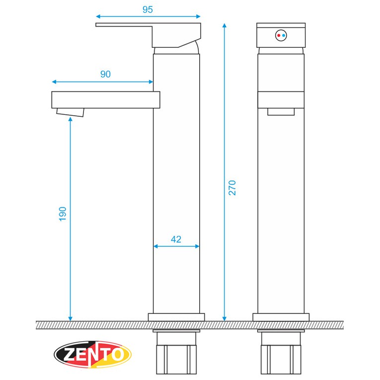 Vòi chậu Lavabo nóng lạnh dương bàn Zento -  ZT2032