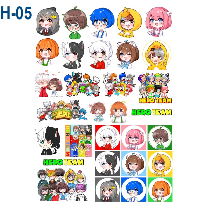 Set sticker/ hình dán Hero Team