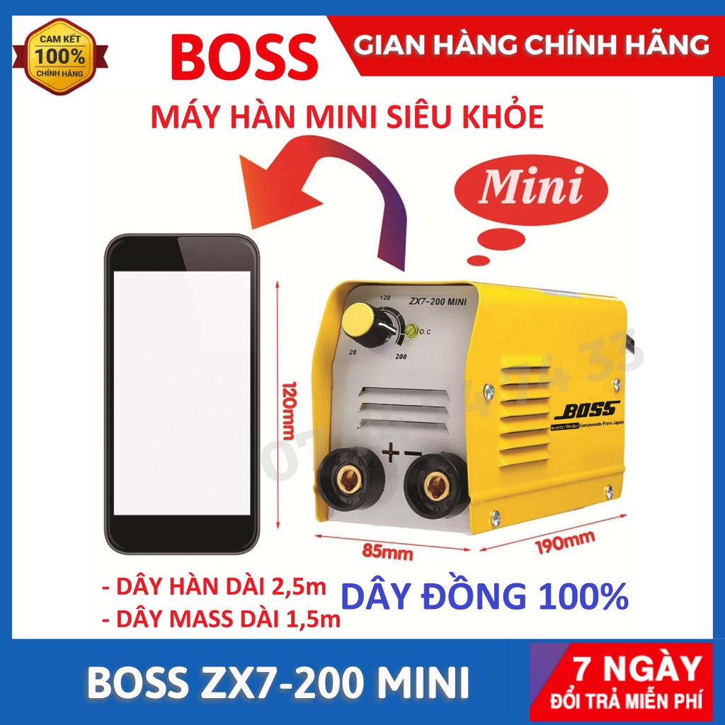 Máy hàn BOSS ZX7-200 mini, Tặng full bộ kiện dây hàn và kính hàn, máy hàn điện tử Boss 200a - 𝑽𝒊𝒆𝒕𝒔𝒖𝒏