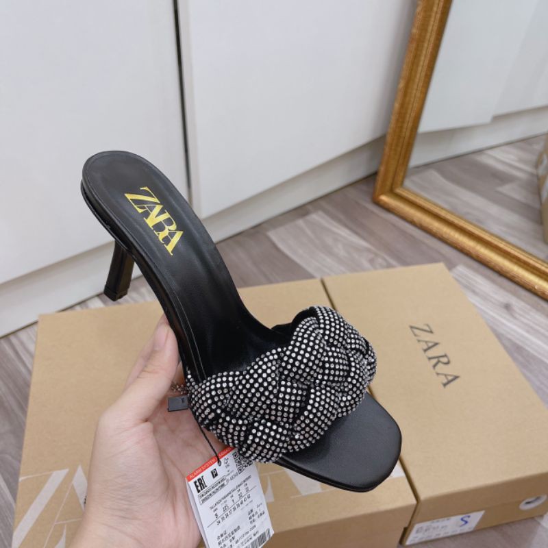 BM(ẢNH THẬT) Guốc 7p Quai Tết Đính Đá Da Mềm Êm Fullbox Tag Hãng Cao Cấp